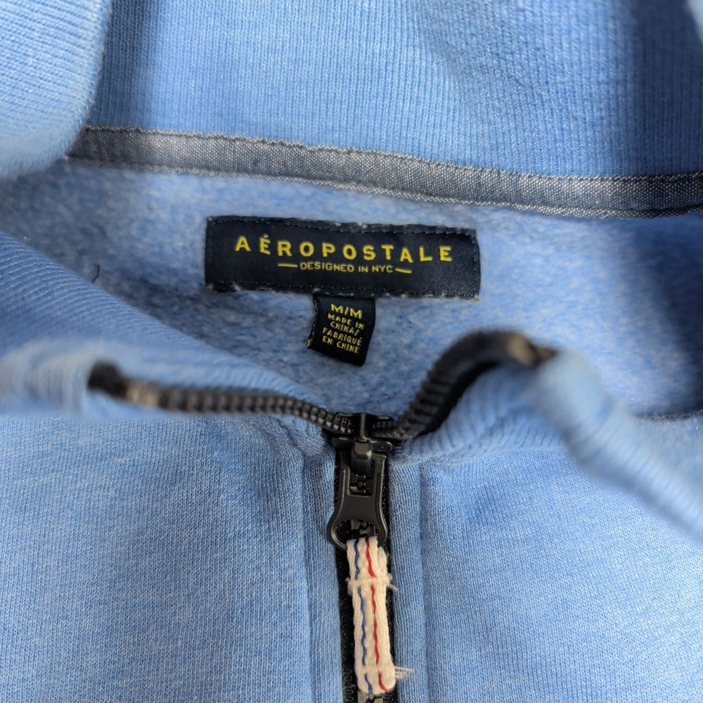 Men's Aeropostale Blue Quarter-Zip Sweatshirt M - Picture 7 of 11